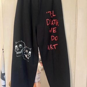 Black & Red “Til Death, We Do Art” sweats iamkoko.la x nessa barrett